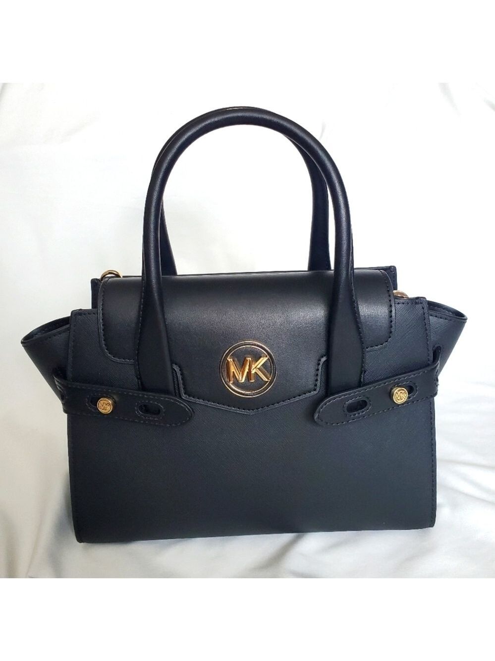Michael Kors Black Saffiano Leather Satchel Bag NWT - Picture 1 of 14